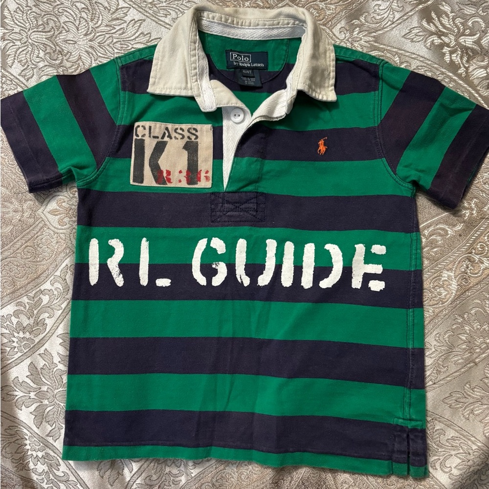Polo by Ralph Lauren Kids Green and Navy Striped Polo